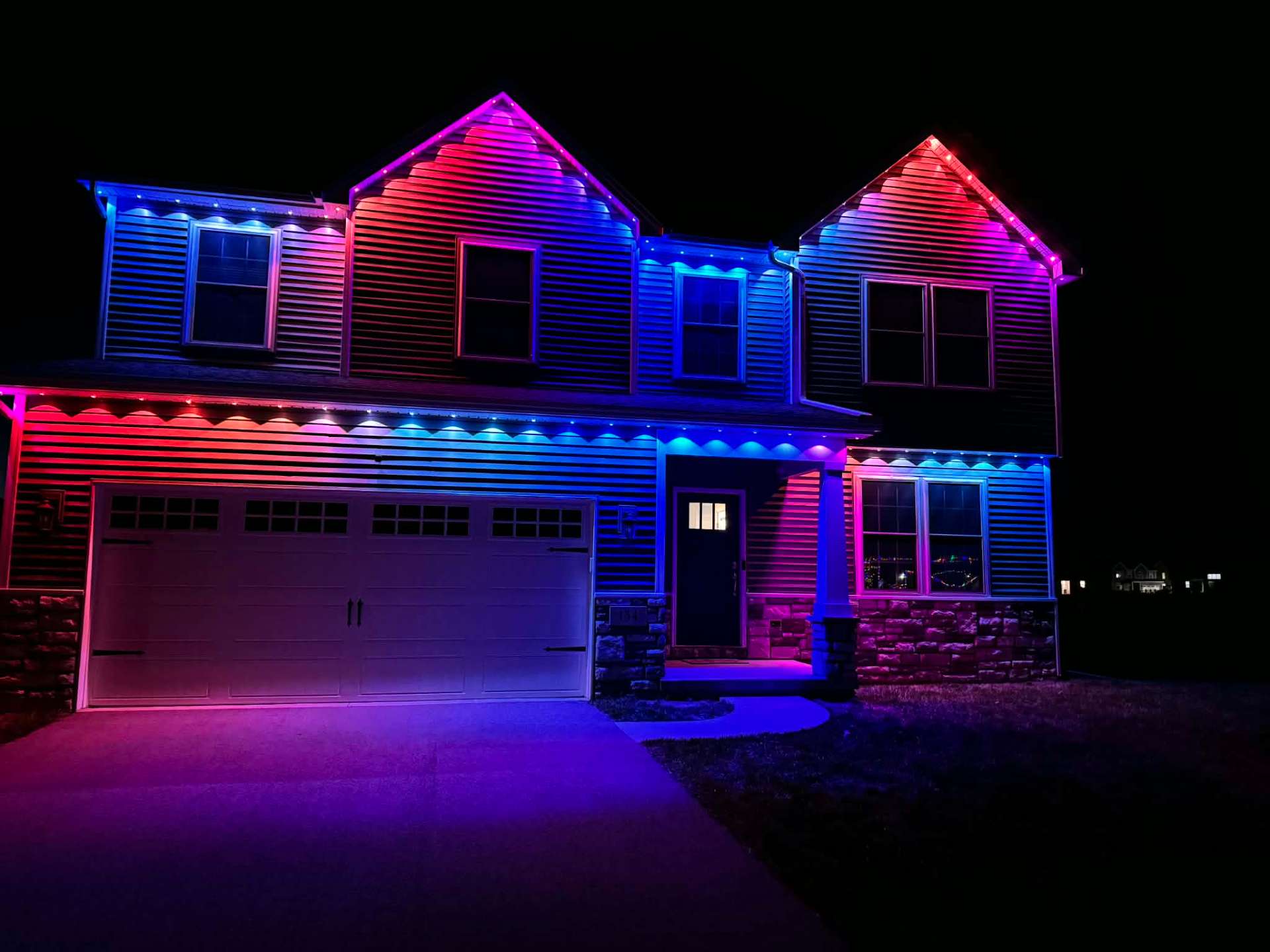 Red-white-blue patriotic scene