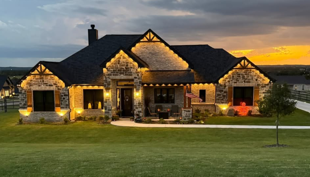 Warm white stone estate accent