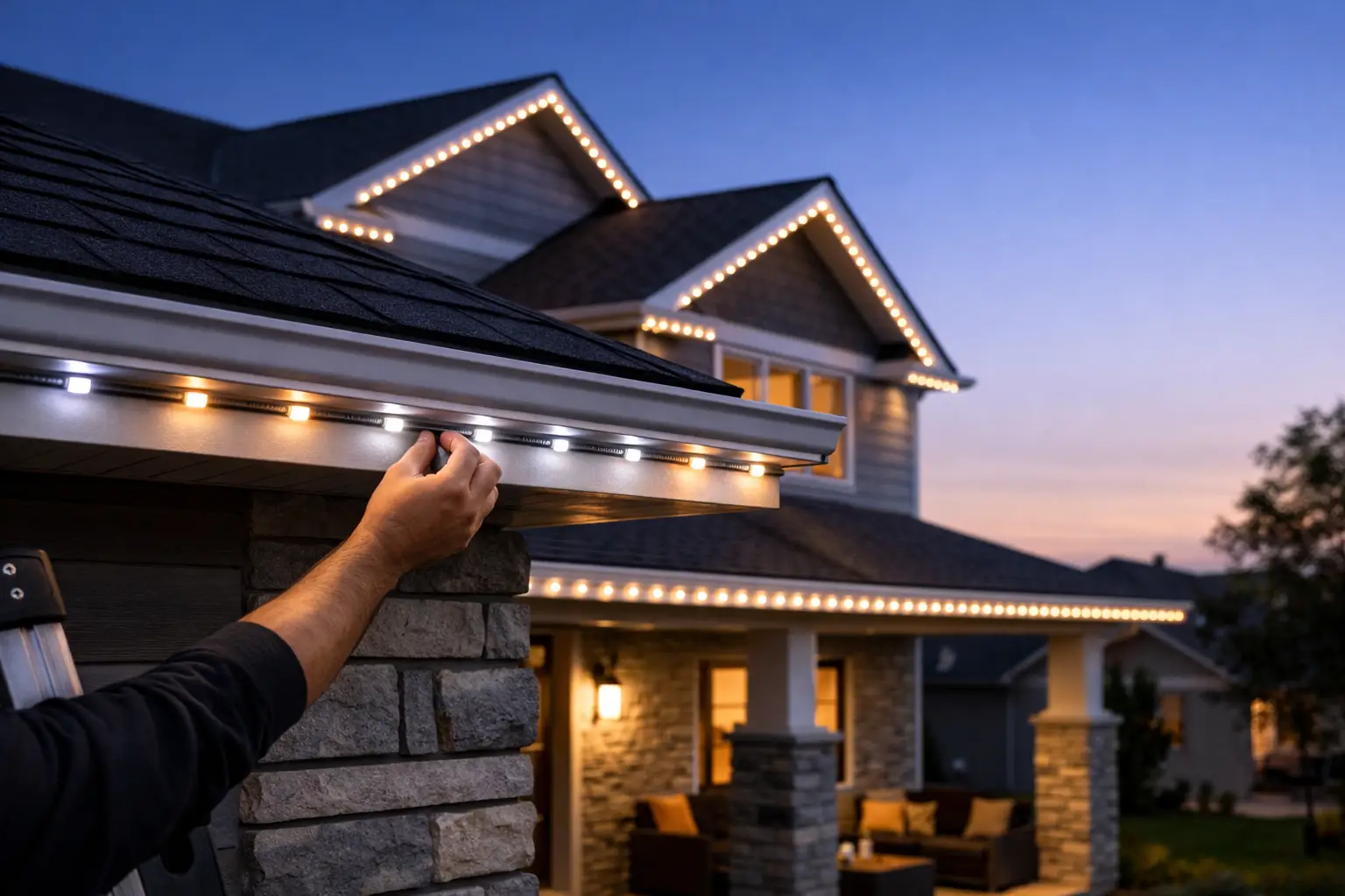 Professional Permanent Outdoor Light Installation